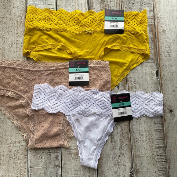 NWT No Boundaries 3 Pair Women's Panties No Bo Hipster Thong Size Small - Picture 1 of 6